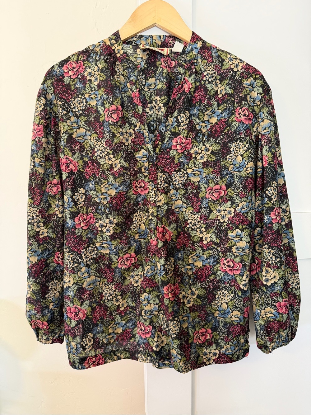Vintage 80’s Floral Peasant Blouse - Picture 2 of 9